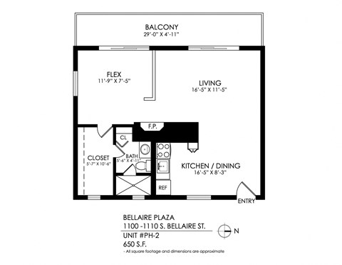 a floor plan of a 1 bedroom floor plan